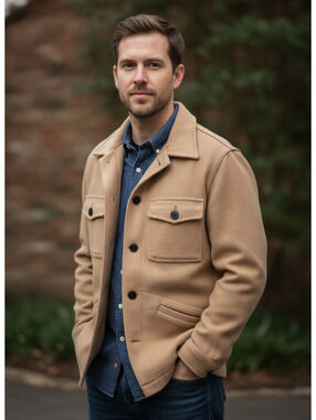 Vintage Pendleton Wool Jacket Small Tan Camel 100% Virgin Wool USA Field Coat